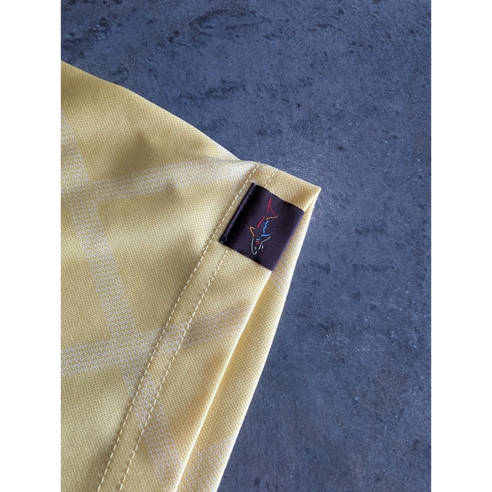 Greg Norman Tasso Elba Play Dry Men's Yellow Polo Shirt Short Sleeve Golf Size L - Picture 5 of 6
